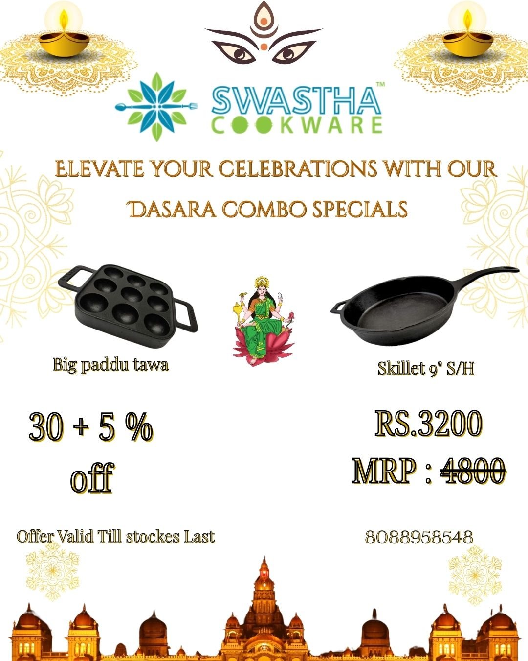 Big Paddu tawa + Skillet 9" Dule Handle OR Skillet Single Handle - Image 2